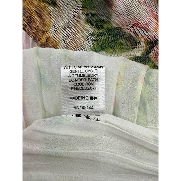 Anthropologie Lapis Floral Pleated Mesh Midi Dress NWT Size M - Picture 12 of 12